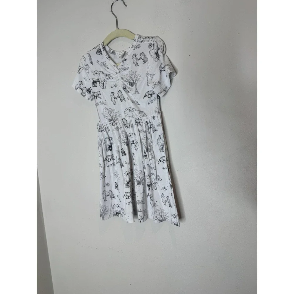 Kate Quinn Dress Girls 18-24 Months‎ White Bear Print Bamboo Jersey Skater